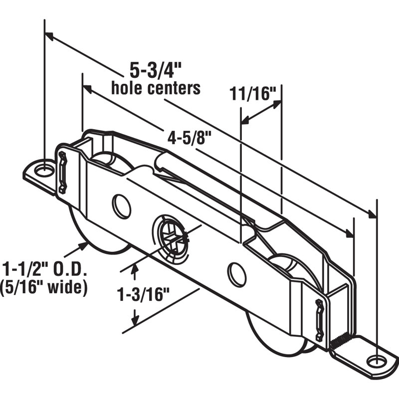 Ensemble de rouleaux tandem en acier inoxydable de 1-1 / 2 po Prime-Line (paquet simple)