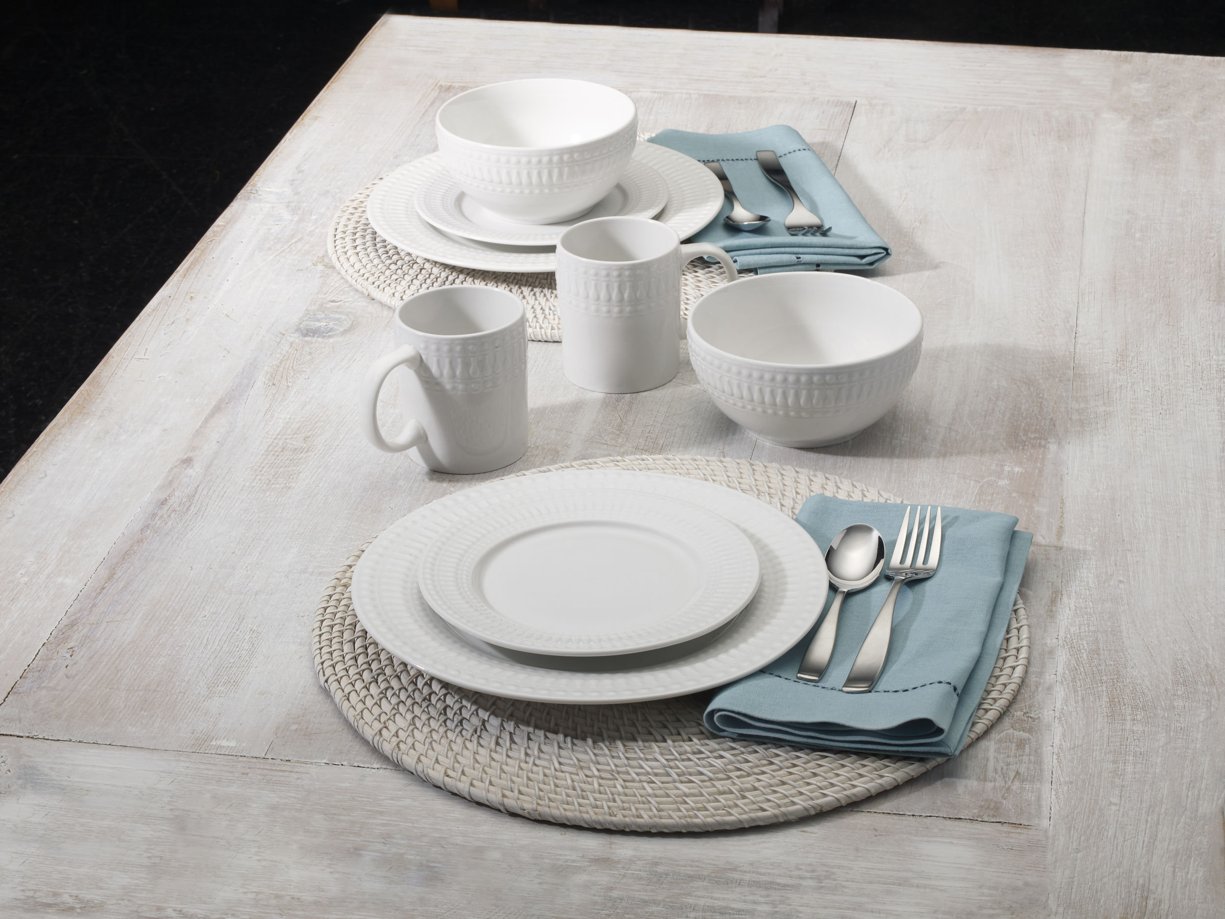 White Pfaltzgraff Sylvia 32 Piece Dinnerware Set Pfaltzgraff