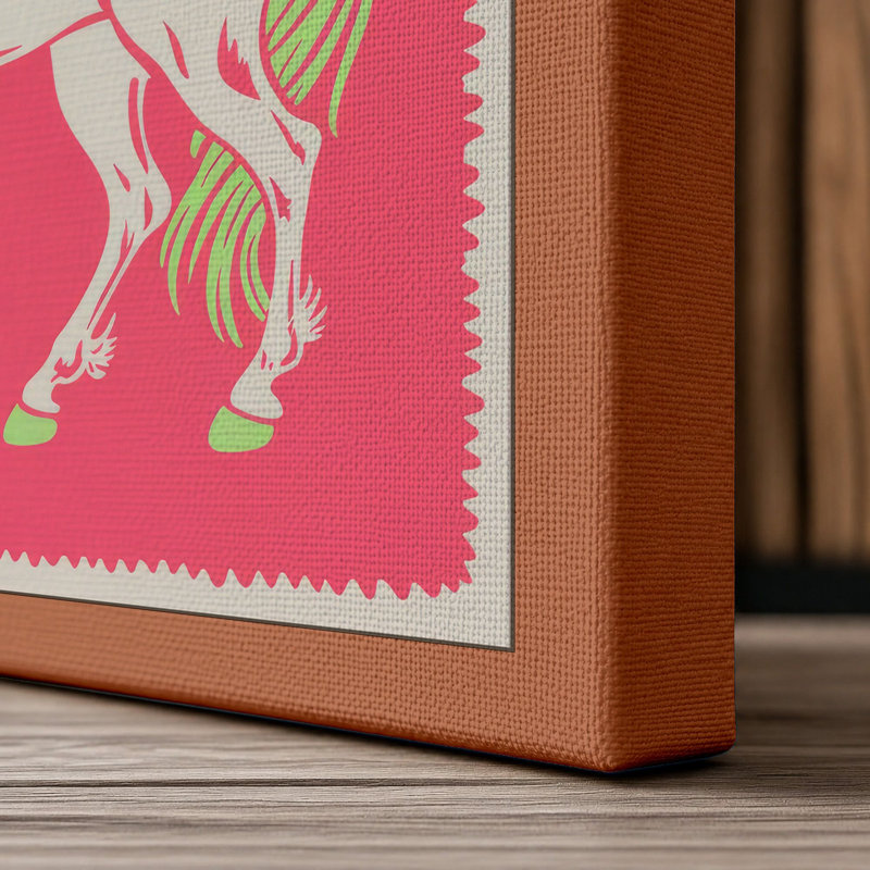 Pegasus Rising Maximalist 1 Piece Wrapped Canvas Wall Art, 24x16 - 61.0 x 40.6 cm, Terracotta Border