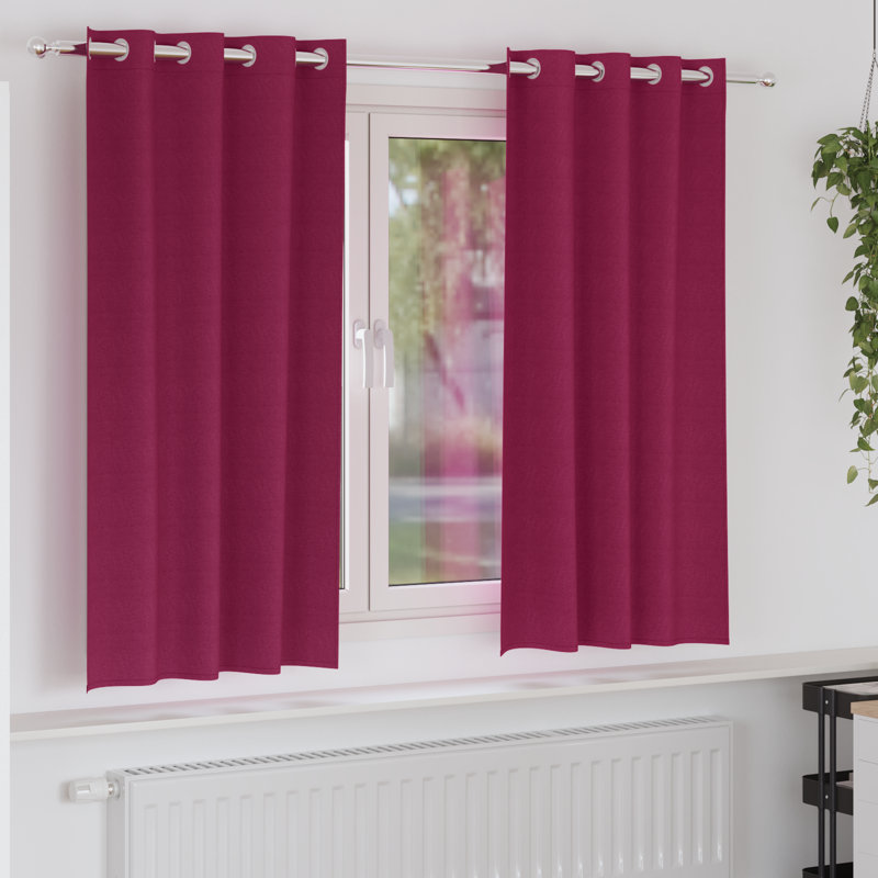 Tacorian Curtain Pair, 140cm Width x 175cm Drop, Wine Red