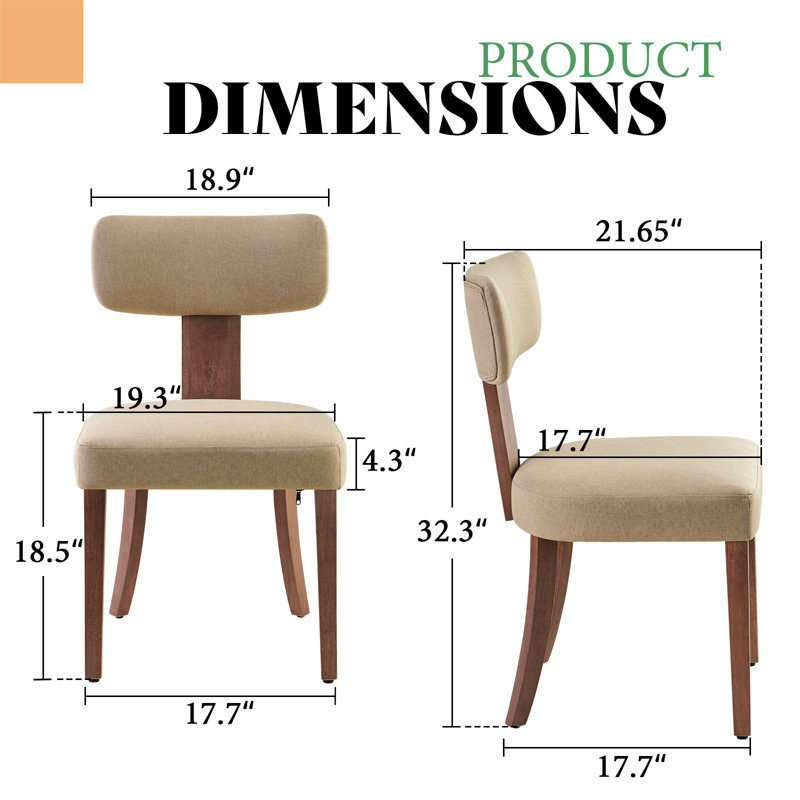 Princilla  Modern Boucle / Linen Dining Chairs, Yellow