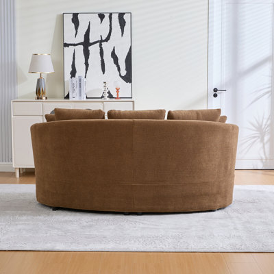 73.82" Wide Curved Sofa, Modern Luxury Plush Chenille Extra-Deep Seat, 4 Removable Cushions, Suitable For Small Spaces, Living Rooms, Bedrooms