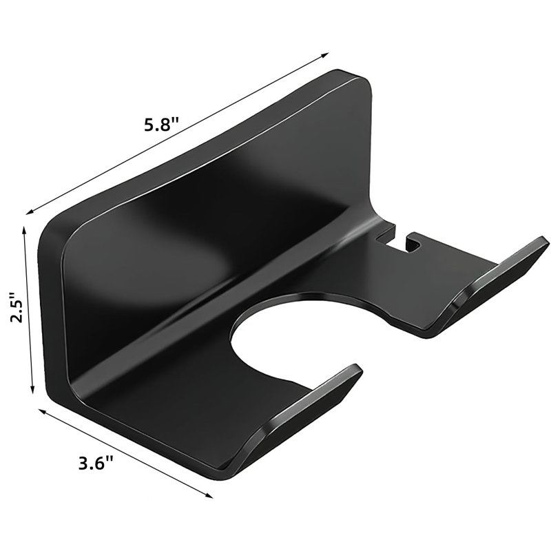 Support de sèche-cheveux mural en aluminium pour rangement dans la salle de bain, Noir, noir, noir, noir