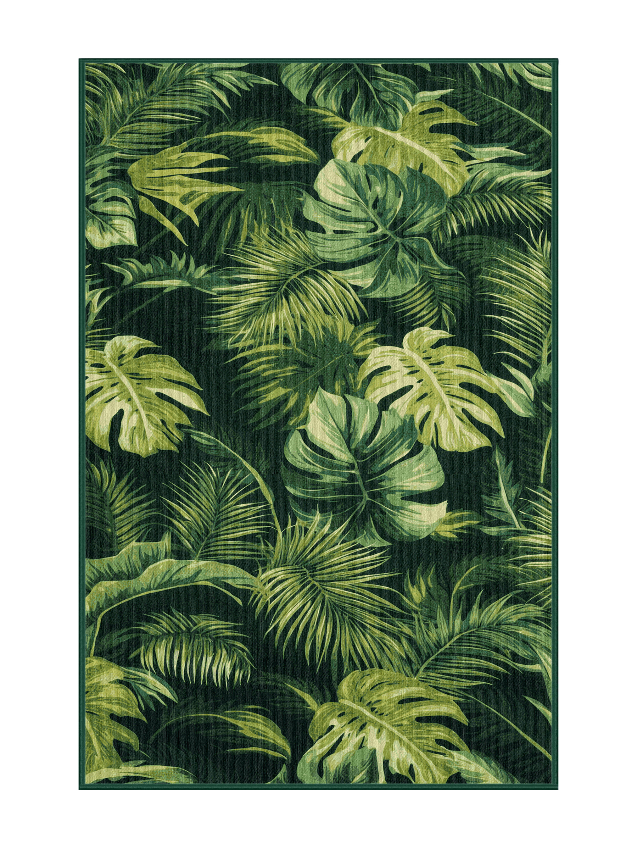 Bayou Breeze Washable Foliage Greens Hawaiian Area Rug | Wayfair