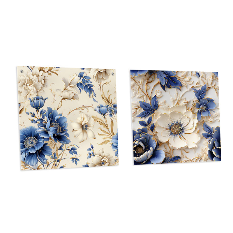 Cobalt Cameo Delight Victorian, H 36 po x l 73 po