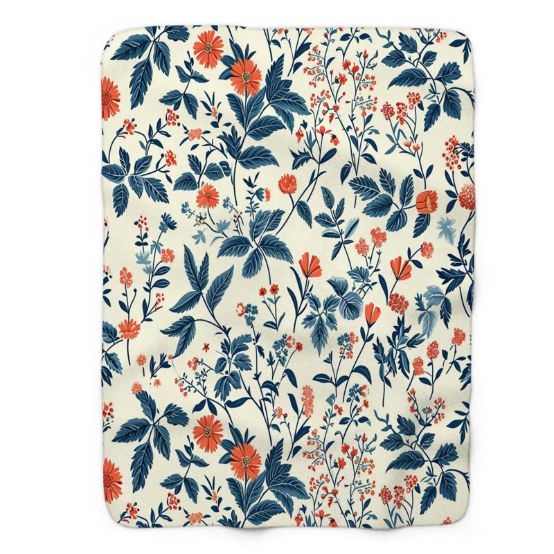 Charme de jardin intemporel - couverture Sherpa de qualité supérieure 1 pièce, Lit simple