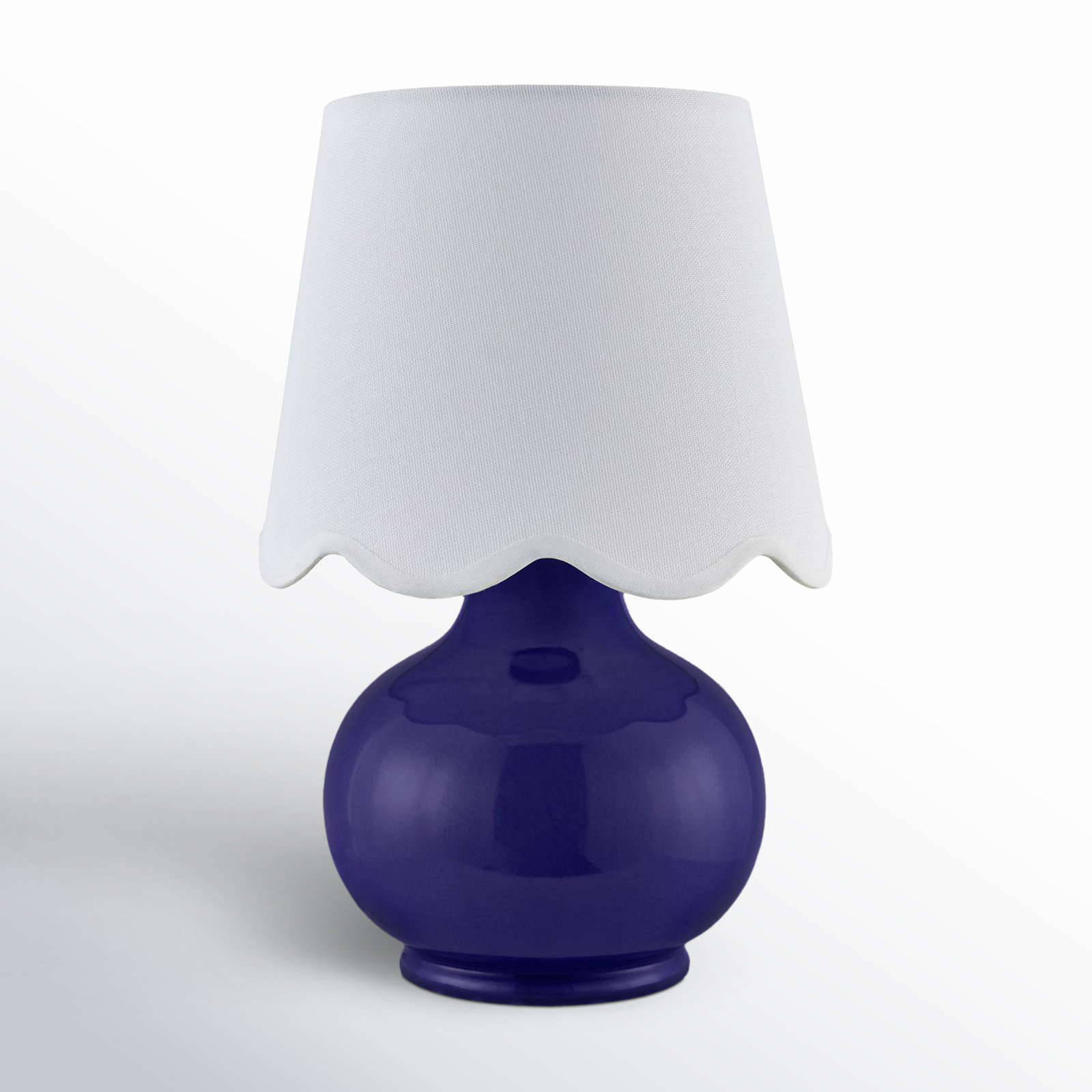 Momsen Ceramic Bedside Lamp, 13" H x 8" W x 8" D, White Twill, Navy