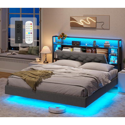 Bed Frame With Storage Headboard
