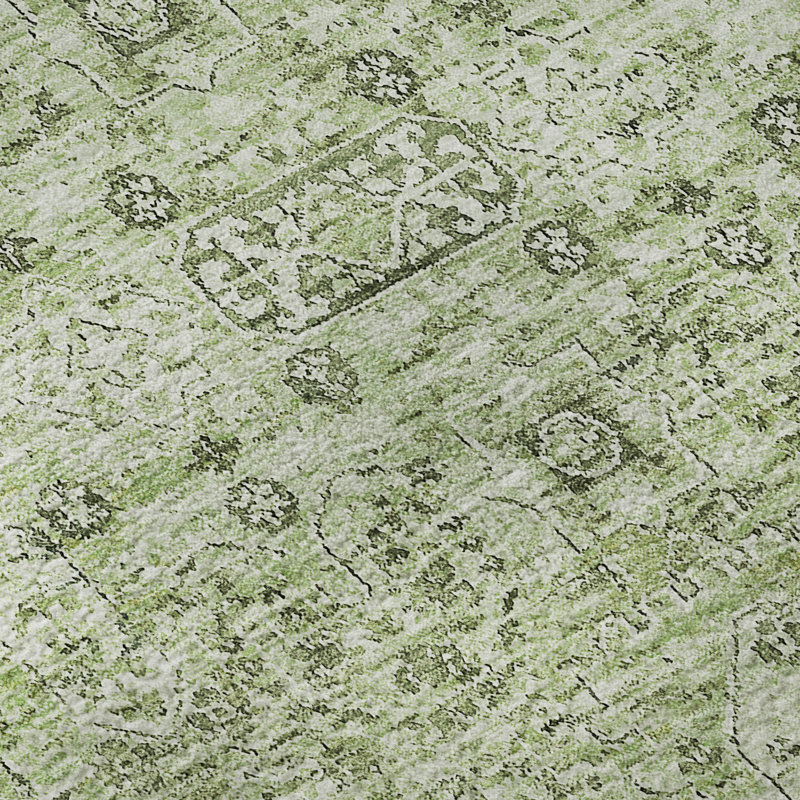Tapis vert Cerrito AMF611 lavable à la machine de qualité supérieure, Tapis de couloir 2 pi 3 po x 7 pi 6 po