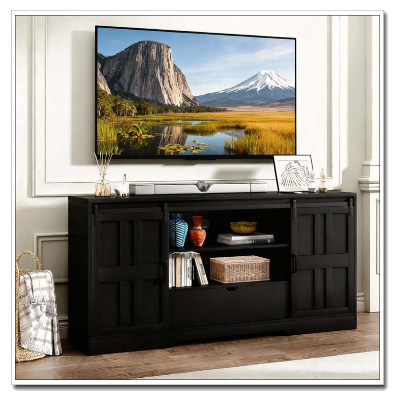 Meuble télé pour téléviseur de 65 pouces, Noir