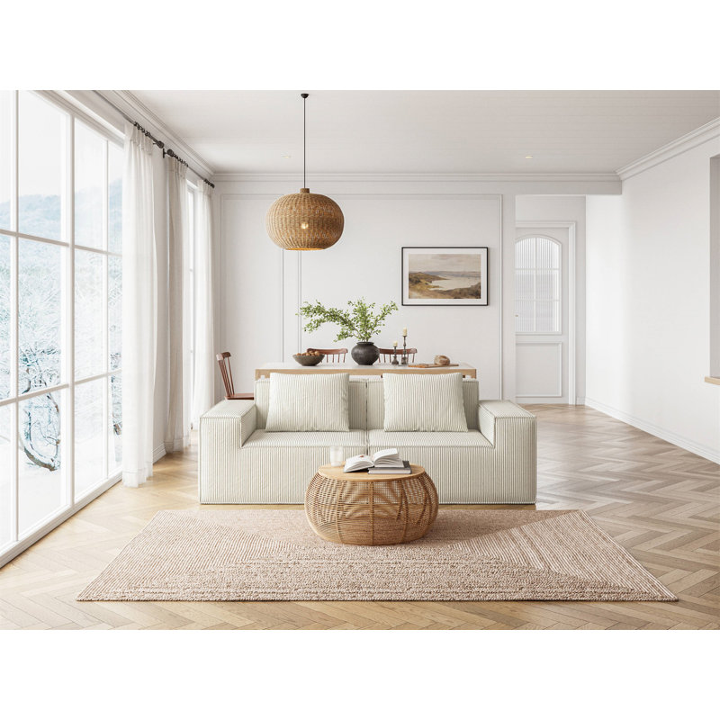 Le canapé modulaire peut être converti en un canapé-lit surdimensionné., Blanc