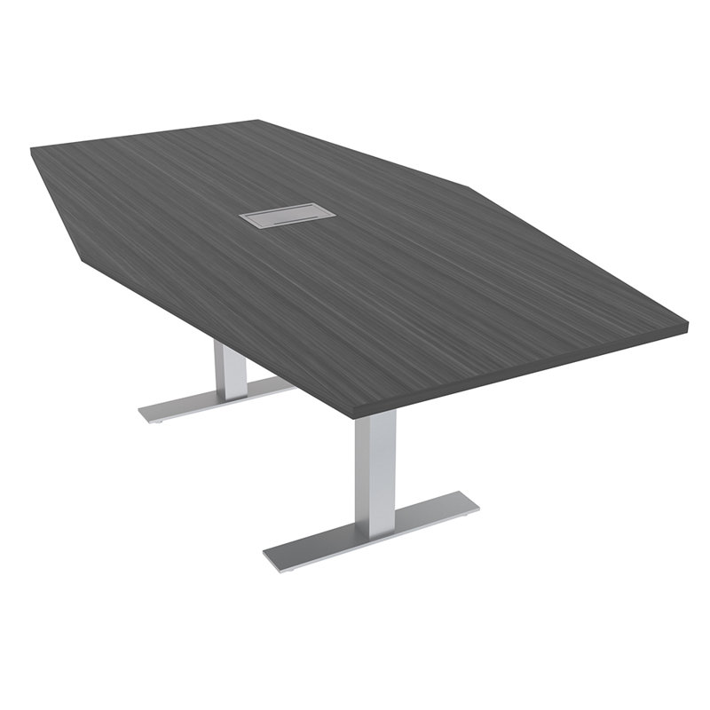 Table de conférence hexagonale avec bases en T et module d'alimentation, Nuit asiatique, H 30 po x L 72 po x l 48 po