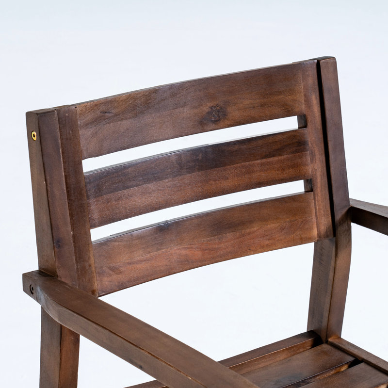 Fauteuils en bois brun foncé 2 pour la cour, le jardin, le bord de la piscine 2 chaises pour les espaces extérieurs au bord de la piscine, le jardin
