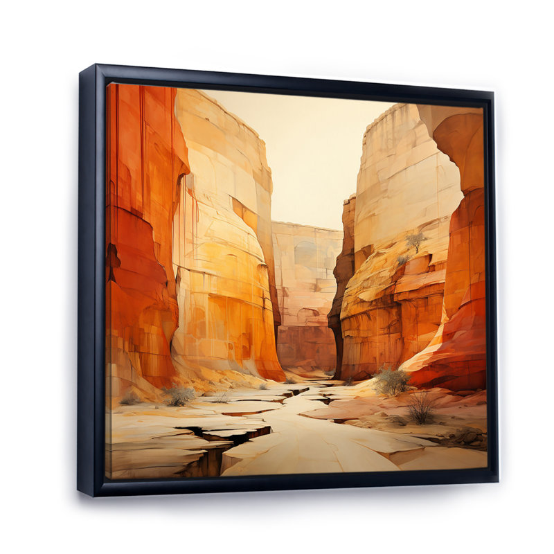 «Bold Landscape Canyon Desert V - Canyon», art mural encadré, H 24 po x l 24 po x P 1 po, Cadre flottant noir
