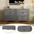 Rustic Two-Tone 63" TV Stand With Adjustable Shelves, Drawers & Multi-Use Storage-428772268