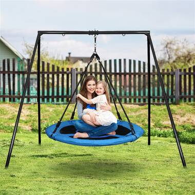 Trekassy 440lbs Metal Swing Sets with 40 Saucer Tree Swing and Heavy Duty Metal Swing Stand