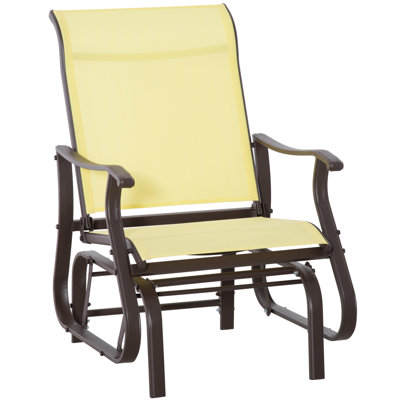 Fauteuil oscillant d'extérieur avec structure en acier et filet respirant