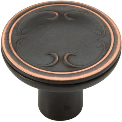 (Paquet de 5) Poignée Vingette 1-1 / 8 po bronze avec détails cuivrés