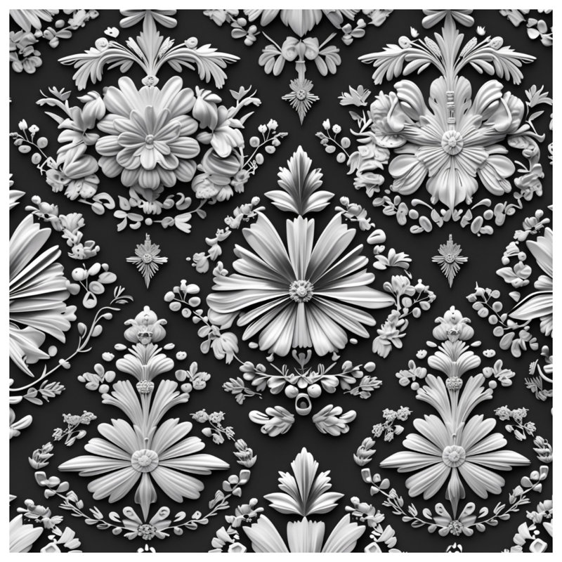 Floral Damask Pattern Blankets, 50in W x 60in H