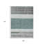 Tapis extérieur lavable abstrait bleu sarcelle 9 pi x 12 pi bleu sarcelle et gris abstrait