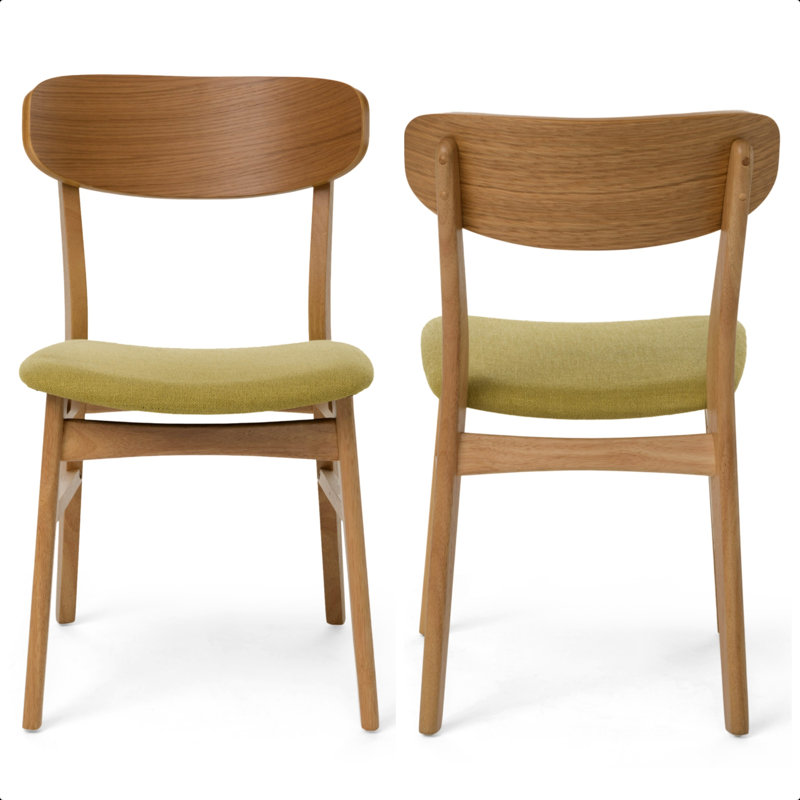 Chaise de salle à manger, Naturel, Vert