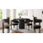 5-Piece Round Dining Set with Velvet Chairs-2099275668