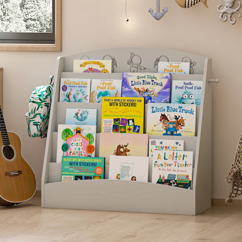75cm H x 80cm W Bookcase, Grey
