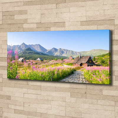 Cottages In The Mountains - No Frame Print on Canvas