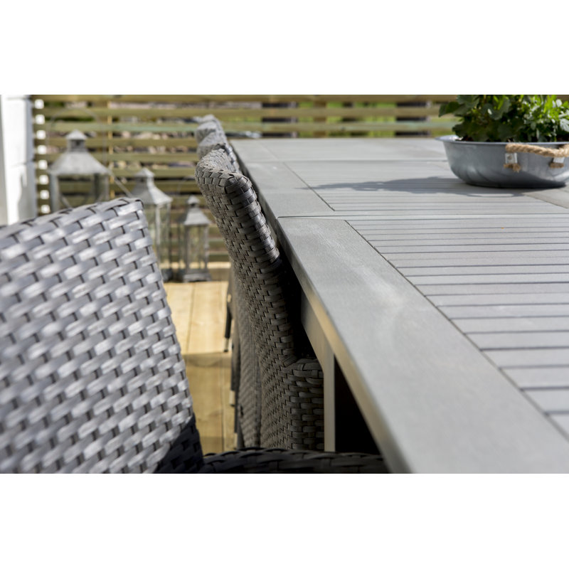 Jayesh Rectangular Extendable Outdoor Dining Table , cm W cm D, Black, H74 x L160 x W100cm