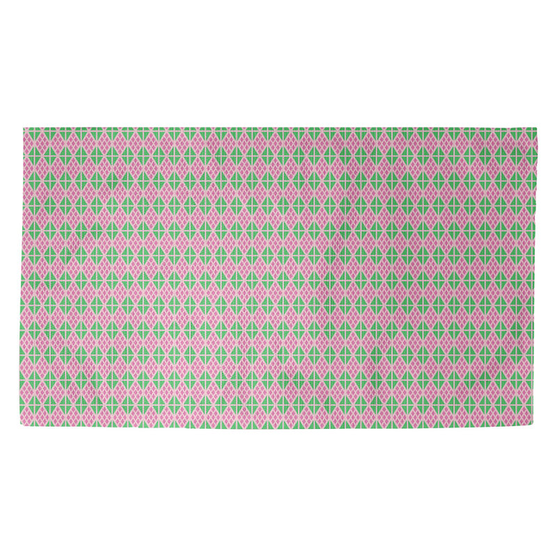 Paillasson d’intérieur diamants dobby Avicia, Rectangle 3 pi 3 po x 5 pi 3 po, Rose / vert