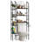 Over-the-Toilet Storage Rack, 7-Tier Metal Bathroom Organizer with Adjustable Shelf, Toilet Paper Holder and Side Hooks White-1579705310