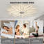 Ventilateur de plafond réversible à intensité variable de 44,9 po avec lumières DEL et télécommande Hanke-756555542-739222594
