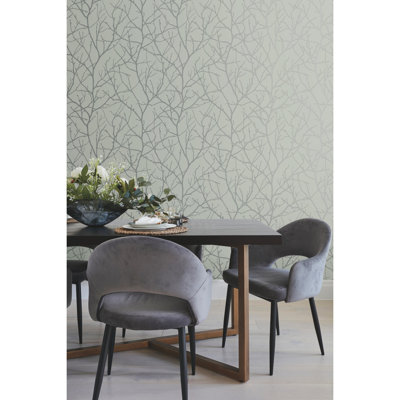 Trees Silhouette Floral Roll