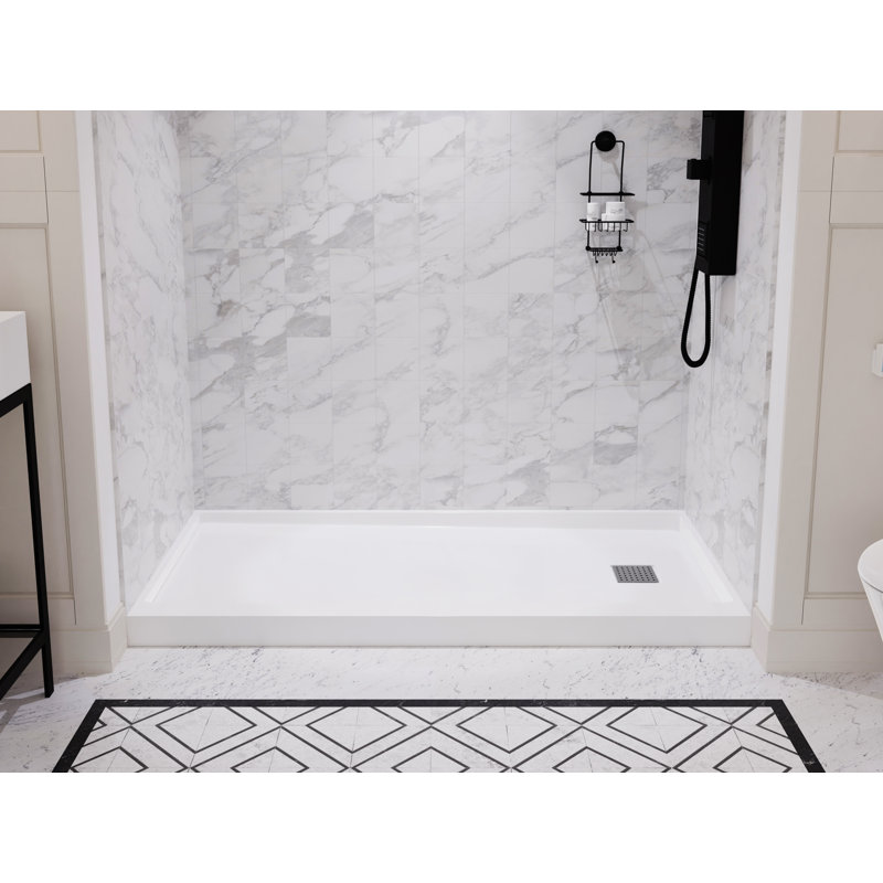 30'' W 60'' D Rectangular Triple Shower Base, Right