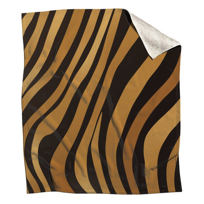 Black Gold Tiger Stripes Blankets