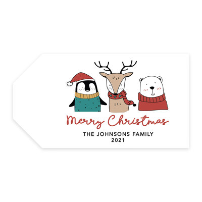 Étiquettes personnalisées auto-adhésives personnalisées Merry Christmas