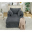 Chaise longue surdimensionnée en velours côtelé avec repose-pieds et fauteuil inclinable-688414054