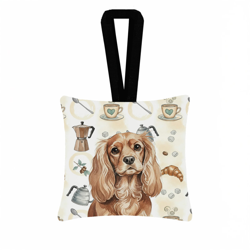 Ornement carré en tissu Ruby Cavalier Spaniel, Cavalier Spaniel Ruby