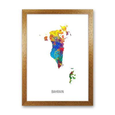 Bahrain Watercolour Map by Michael Tompsett - Print
