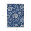 Tapis extérieur lavable floral bleu marine et gris 9 pi x 12 pi