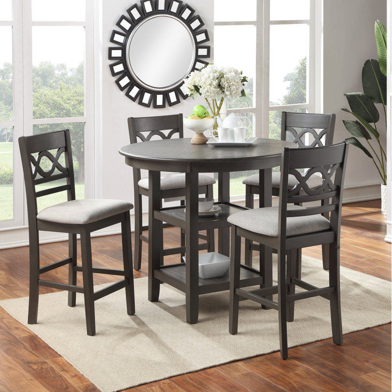 Ensemble repas pour 4 personnes Turgeon, Gris, H 36 po x L 42 po x l 42 po