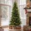 Sapin de Noël artificiel réaliste de 2,13 m (7 pieds) avec 350 lumières DEL blanc chaud et support en métal