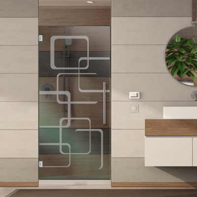 Porte de douche en verre givré l 24 po x H 75 po