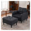 Ensemble de fauteuil capitonné et repose-pieds gris foncé
