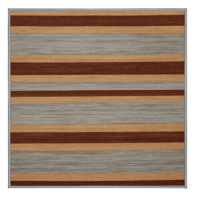  Washable Caramel Light Grey Striped Area Rug