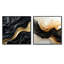 Gold and Black Soft Wave Fusion - Ensemble de 2 collages de formes abstraites carrées-456294212-456294215