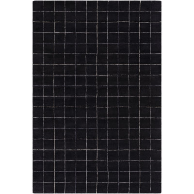 Mallory Hand-Woven Marine Blue Checkered Rug