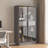 Freestanding Glass Door Display Cabinet With LED Lighting, Adjustable Shelves, And 2 Storage Drawers For Versatile Home And Office Use