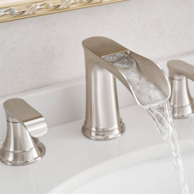 2-handle Bathroom Faucet with Drain Assembly