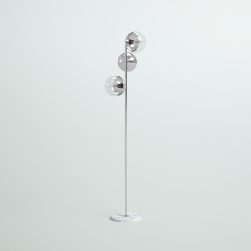 Yearby 65.5'' Tree Floor Lamp, Chrome, Clear